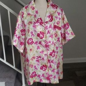 Vintage Liz Banks Intimates Floral Button Down Top